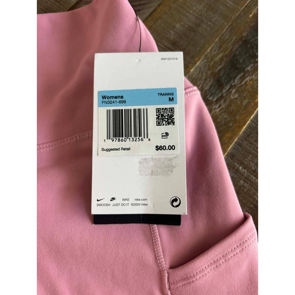 Nike One Dri-FIT High Rise 7/8 Length Leggings Pink Womens Medium FN3241-699